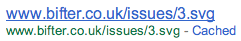 Google search listing for Bifter SVG Comic before any amendments. The listing is very bare with the file's URL being used for both the title and description.
